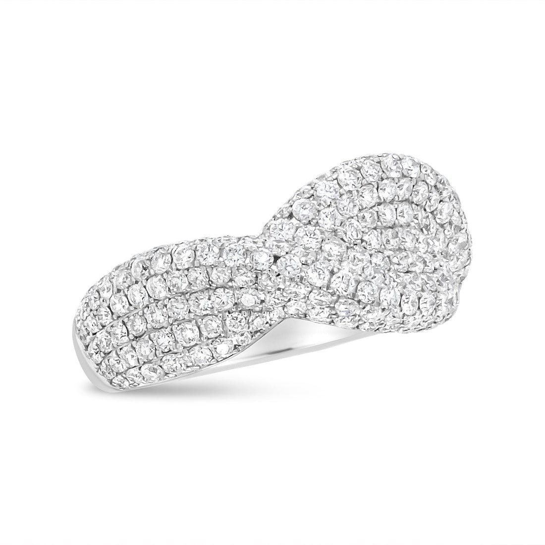 18K White Gold Cluster 2 1/4 Cttw Diamond Fashion Ring (F-G Color, VS1-VS2 Clarity) - Ring Size 7 by Bids.com