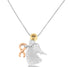 10K Tri-Color Gold Diamond-Accented Angel Awareness Ribbon Pendant Necklace (H-I Color, I1-I2 Clarity) by Bids.com