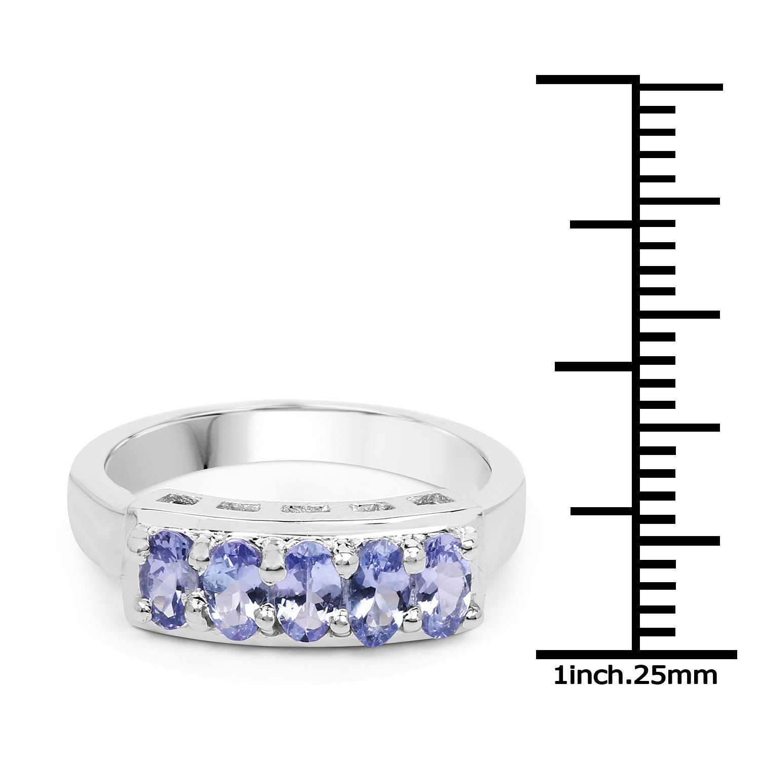 1.25 Carat Genuine Tanzanite .925 Sterling Silver Ring by Bids.com