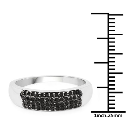 0.22 Carat Genuine Black Diamond .925 Sterling Silver Ring by Bids.com