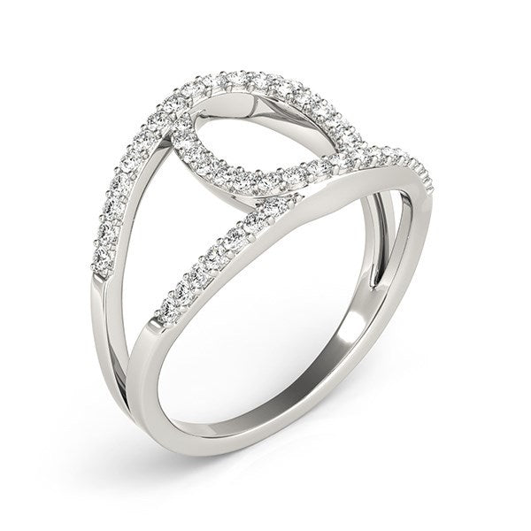 14k White Gold Diamond Loop Style Dual Band Ring (1/2 cttw) by Bids.com