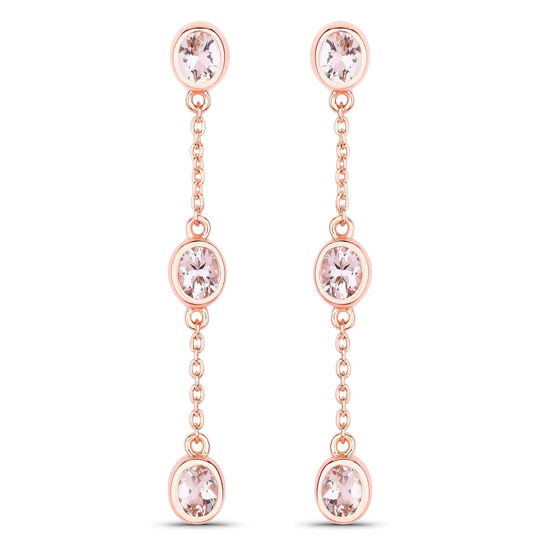 1.62 Carat Genuine Morganite .925 Sterling Silver Earrings by Bids.com