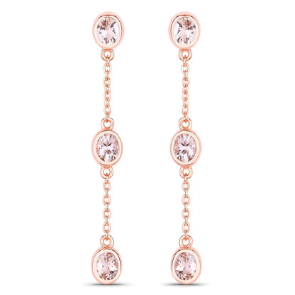 1.62 Carat Genuine Morganite .925 Sterling Silver Earrings by Bids.com