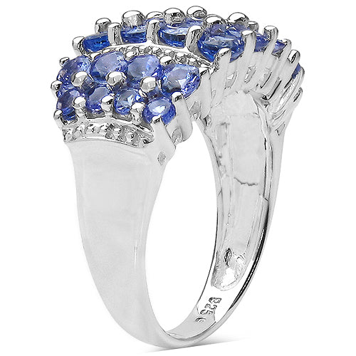 2.06 Carat Genuine Tanzanite .925 Sterling Silver Ring by Bids.com
