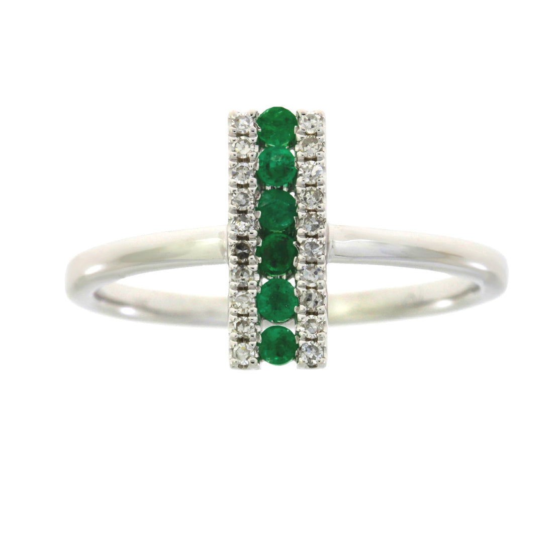 Natural .25ct Emerald Diamond Ring 14KT White Gold by Bids.com