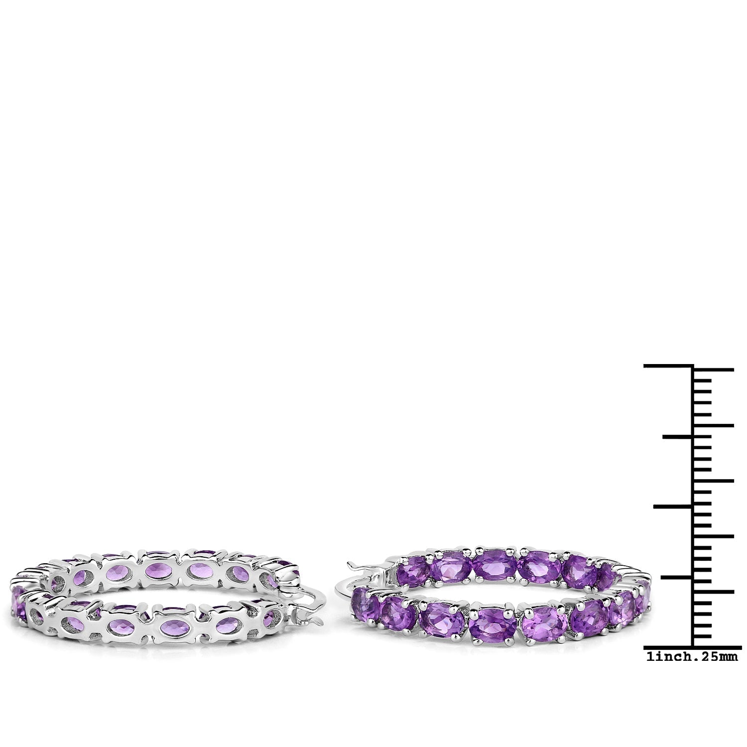 4.80 Carat Genuine Amethyst .925 Sterling Silver Earrings  DestGlow