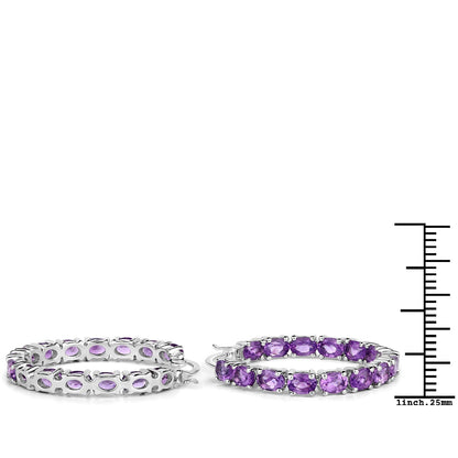 4.80 Carat Genuine Amethyst .925 Sterling Silver Earrings  DestGlow