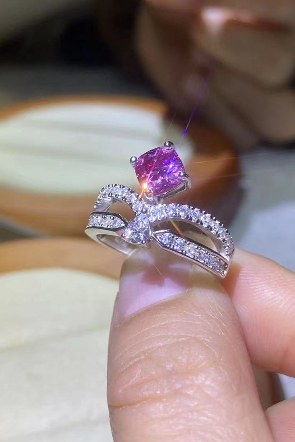 At Your Best 1 Carat Pink Pink Sparkala™ Ring (Platinum Over Pure Sterling Silver) by Sparkala