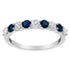 10KT White Gold 1/2 cttw Diamond and 3MM Created Blue Sapphire Gemstone Band Ring (H-I, I1-I2) - Size 7 by Bids.com