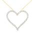 10k Yellow Gold Plated .925 Sterling Silver 3.0 cttw Round-Cut Diamond Open Heart Pendant Necklace (J-K Color, I1-I2 Clarity) - 18" by Bids.com