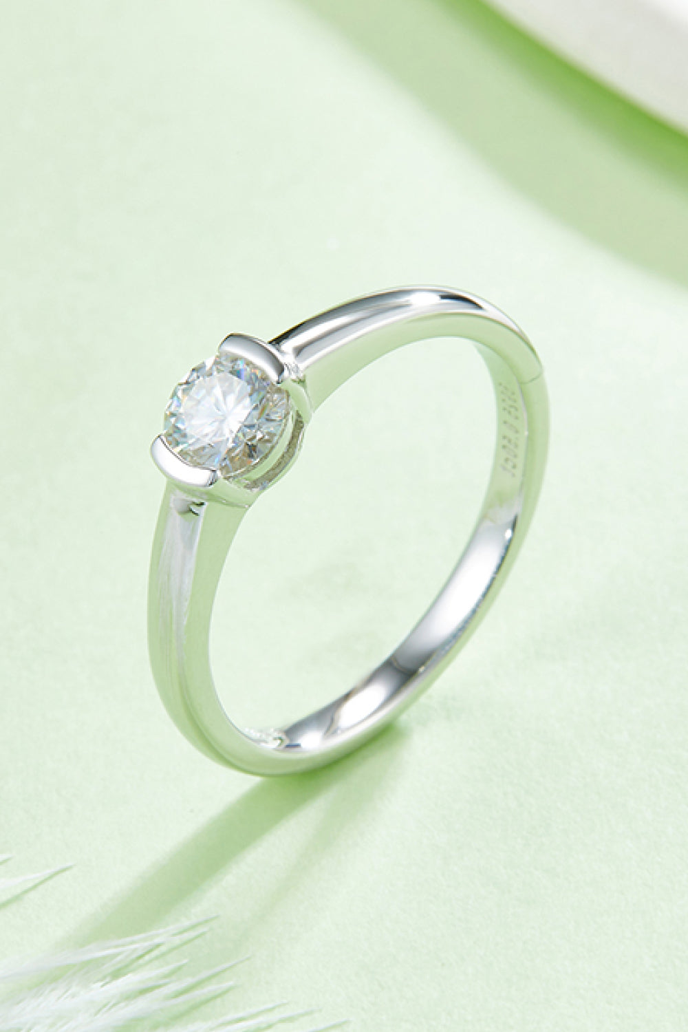 Brilliant Round Cut Sparkala™ Platinum Over Pure Sterling Silver Solitaire Ring by Sparkala