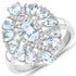 1.89 Carat Genuine Aquamarine and White Topaz .925 Sterling Silver Ring by Bids.com