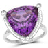 8.29 Carat Genuine Amethyst and White Topaz .925 Sterling Silver Ring  DestGlow