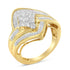 10K Yellow Gold over .925 Sterling Silver Diamond Bypass Cluster Ring (1 Cttw, I-J Color, I2-I3 Clarity) - Size 6 by Bids.com