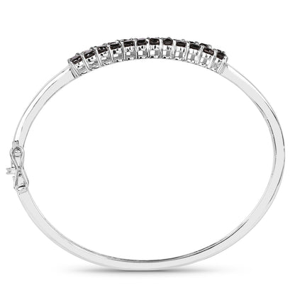 3.53 Carat Genuine Black Diamond .925 Sterling Silver Bangle by Bids.com