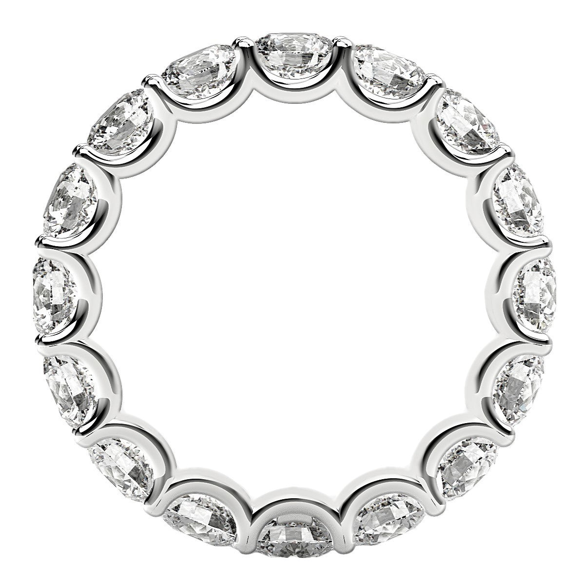 Round Cut Lab Grown Diamond Eternity Ring in 14k White Gold (4 cttw FG/VS2) by Bids.com