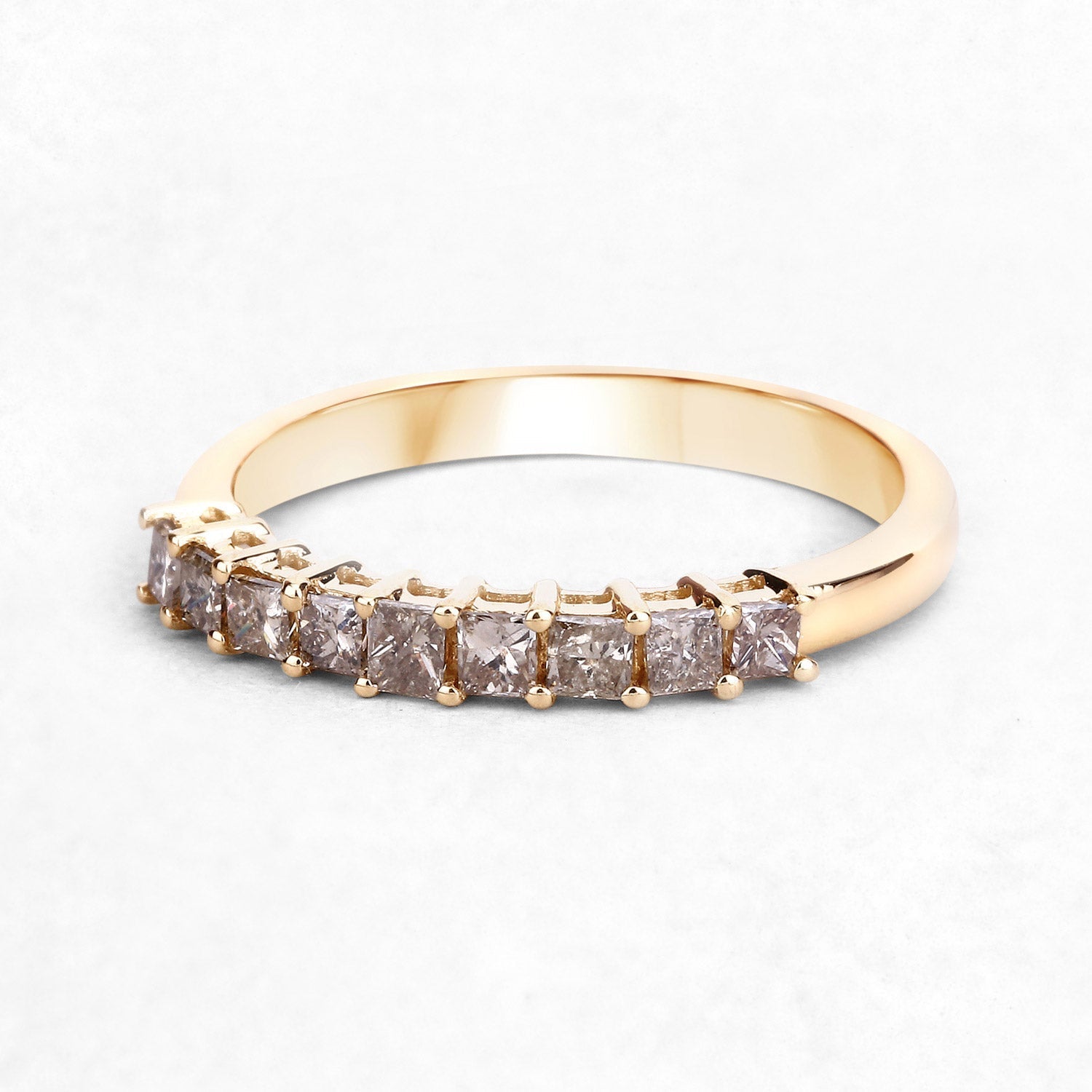 0.50 Carat Genuine Champagne Diamond 14K Yellow Gold Ring (I1-I2)  DestGlow