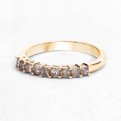 0.50 Carat Genuine Champagne Diamond 14K Yellow Gold Ring (I1-I2)  DestGlow