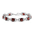 .925 Sterling Silver 7x7mm Checkered Cushion Red Garnet and Diamond Accent Fashion Tennis Link Bracelet (I-J Color, I1-I2 Clarity) - Size 7" Inch by Bids.com