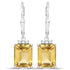 5.63 Carat Genuine Citrine and White Topaz .925 Sterling Silver Earrings  DestGlow