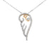 10K Yellow Gold over .925 Sterling Silver 1/4 Cttw Diamond Angel Wing 18" Pendant Necklace (H-I Color, I1-I2 Clarity) by Bids.com