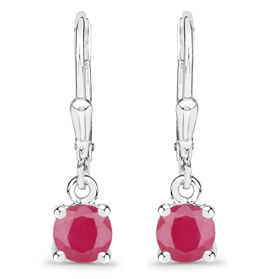 1.20 Carat Genuine Ruby .925 Sterling Silver Earrings by Bids.com