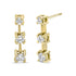 14K Yellow Gold 1/2 Cttw Round Diamond 3 Stone Graduated Linear Drop Past, Present and Future Stud Earrings (H-I Color, SI1-SI2 Clarity) by Bids.com