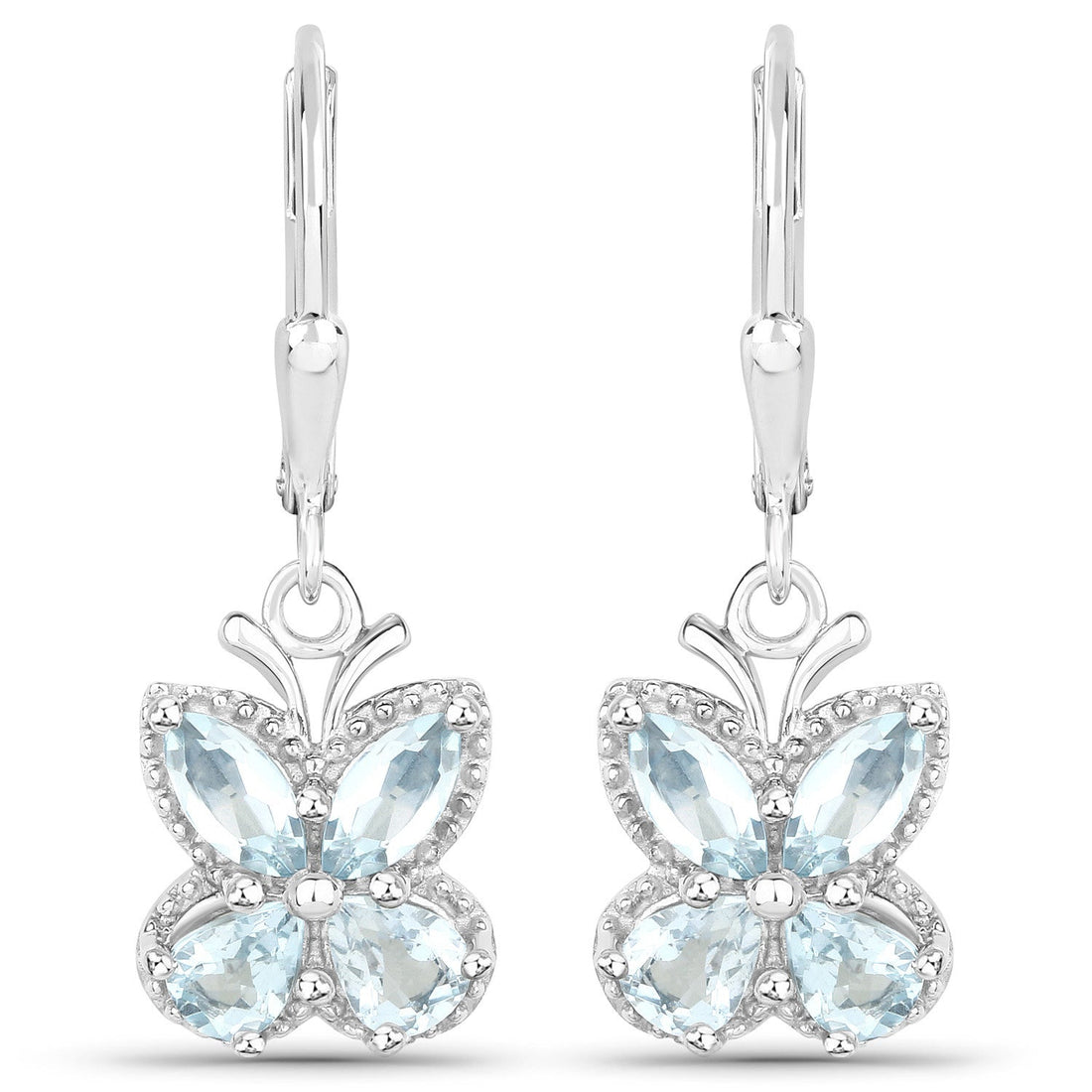1.76 Carat Genuine Aquamarine .925 Sterling Silver Earrings by Bids.com