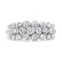 10K White Gold 2 1/2 Cttw Round Natural Diamond 3 Row Band Ring (I-J Color, I1-I2 Clarity) - Ring Size 7 by Bids.com