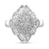 14K White Gold 7/8 Cttw Round and Baguette-Cut Diamond Cluster Ring (H-I Color, SI2-I1 Clarity) - Size 7 by Bids.com