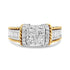 14K White and Yellow Gold 1 1/2 Cttw Invisible Set Princess-Cut Diamond Quad Style Engagement Ring (H-I Color, SI2-I1 Clarity) - Ring Size 7 by Bids.com