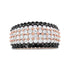 18K Rose Gold 2 1/5 Cttw Black and White Diamond 6 Row Band Ring (F-G and Black Color, VS1-VS2 Clarity) - Ring Size 7 by Bids.com