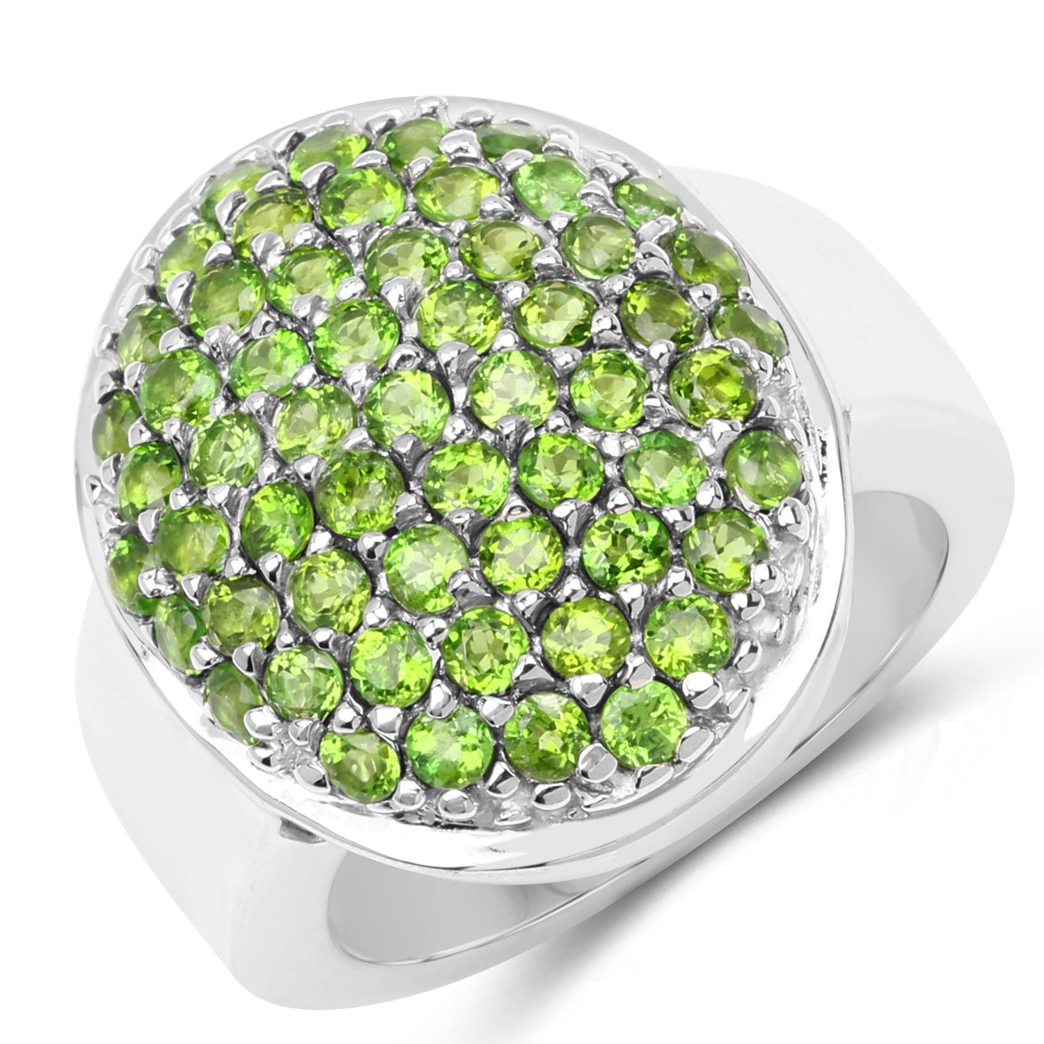 2.17 Carat Genuine Chrome Diopside .925 Sterling Silver Ring by Bids.com