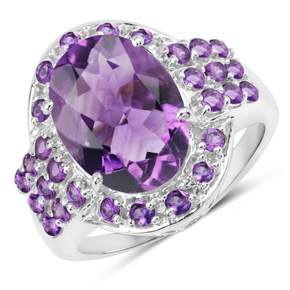 5.64 Carat Genuine Amethyst .925 Sterling Silver Ring by Bids.com