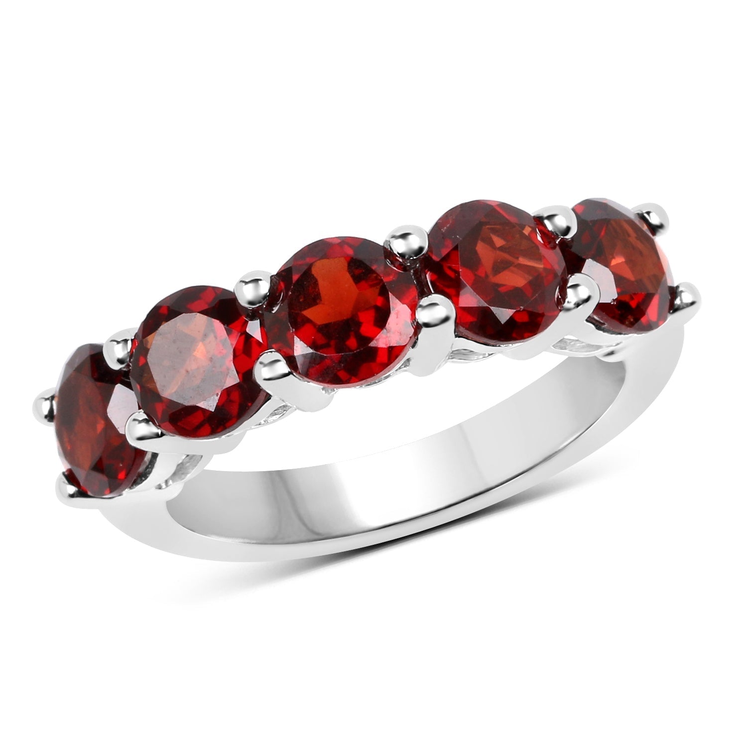 4.00 Carat Genuine Garnet .925 Sterling Silver Ring  DestGlow