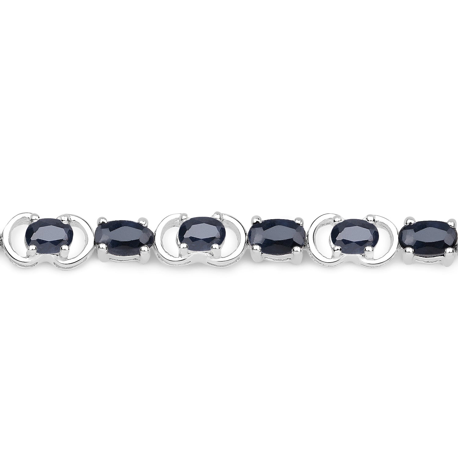 7.41 Carat Genuine Black Sapphire .925 Sterling Silver Bracelet  DestGlow