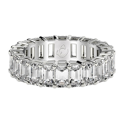 Emerald Cut Lab Grown Diamond Eternity Ring in 14k White Gold (5 cttw FG/VS2)  DestGlow