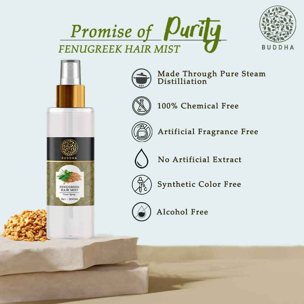 Buddha Natural Fenugreek Hair Vitalizer Spray Mist- Hair Thinning &amp; Greying Hair Mist