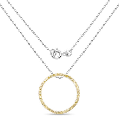0.30 Carat Genuine Diamond Yellow .925 Sterling Silver Pendant by Bids.com