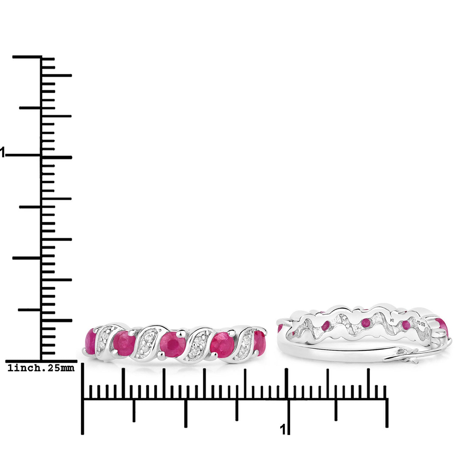 1.38 Carat Genuine Ruby and White Topaz .925 Sterling Silver Earrings  DestGlow
