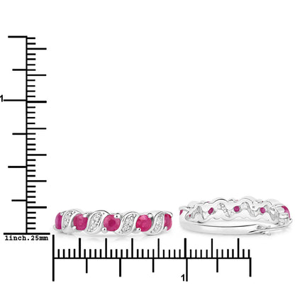 1.38 Carat Genuine Ruby and White Topaz .925 Sterling Silver Earrings  DestGlow