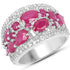 3.89 Carat Genuine Ruby and White Zircon .925 Sterling Silver Ring by Bids.com