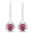 0.70 Carat Genuine Ruby and White Diamond 14K White Gold Earrings  DestGlow
