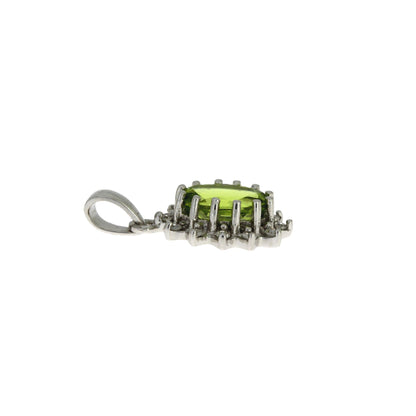 .96ct Peridot Diamond Fashion Pendants 10KT White Gold by Bids.com