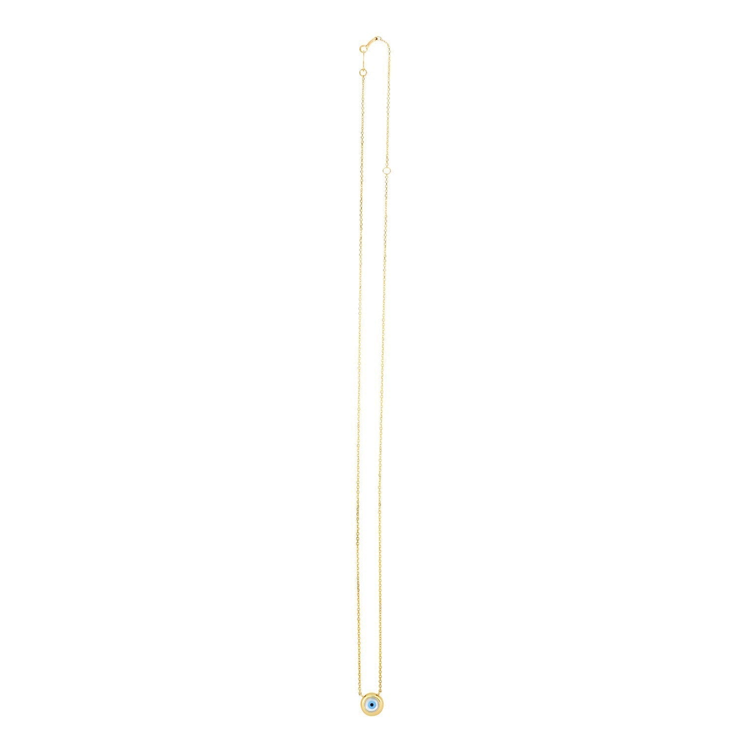 14k Yellow Gold Pearl Evil Eye Necklace  DestGlow