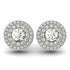 14k White Gold Double Halo Round Diamond Earrings (1 1/4 cttw) by Bids.com