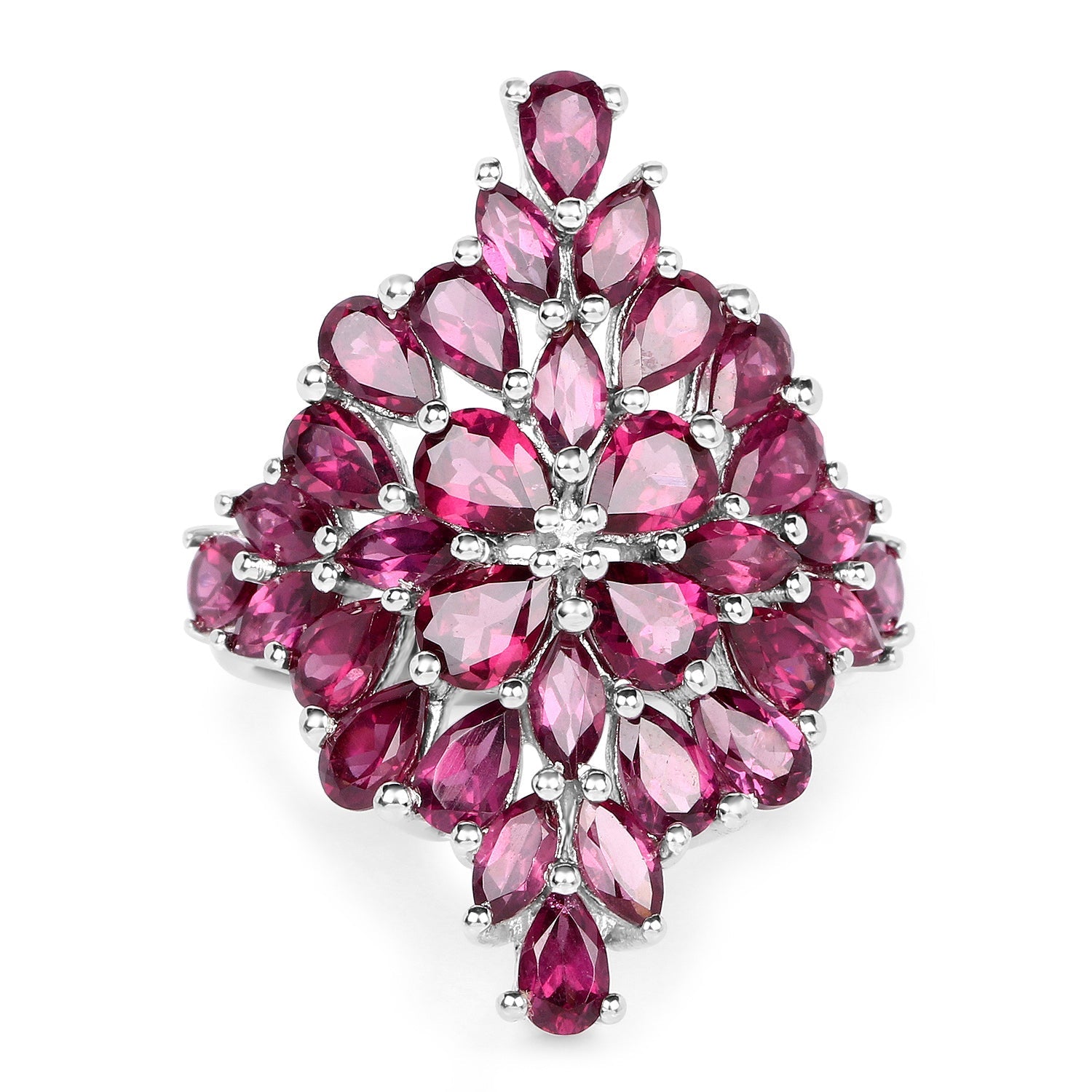 7.52 Carat Genuine Rhodolite .925 Sterling Silver Ring by Bids.com
