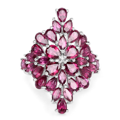 7.52 Carat Genuine Rhodolite .925 Sterling Silver Ring by Bids.com