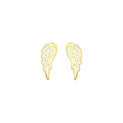 14k Yellow Gold Polished Wing Post Earrings by Bids.com