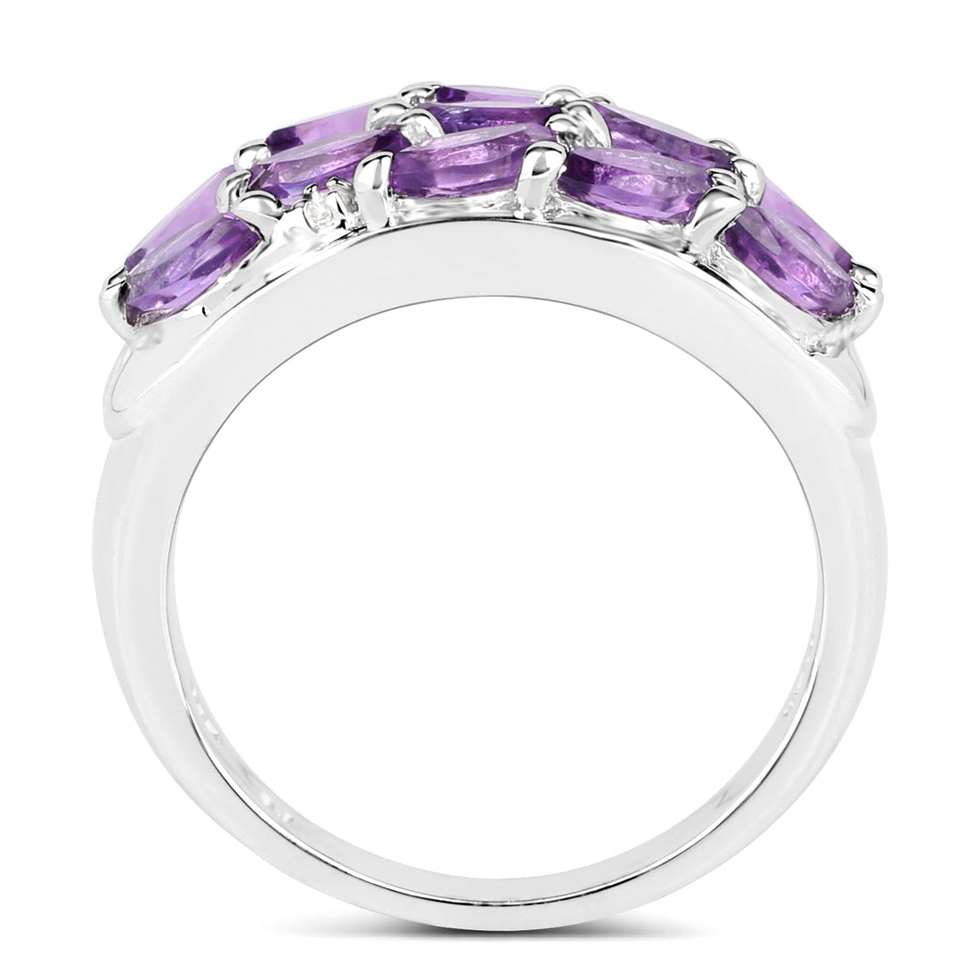 1.67 Carat Genuine Amethyst and White Topaz .925 Sterling Silver Ring by Bids.com